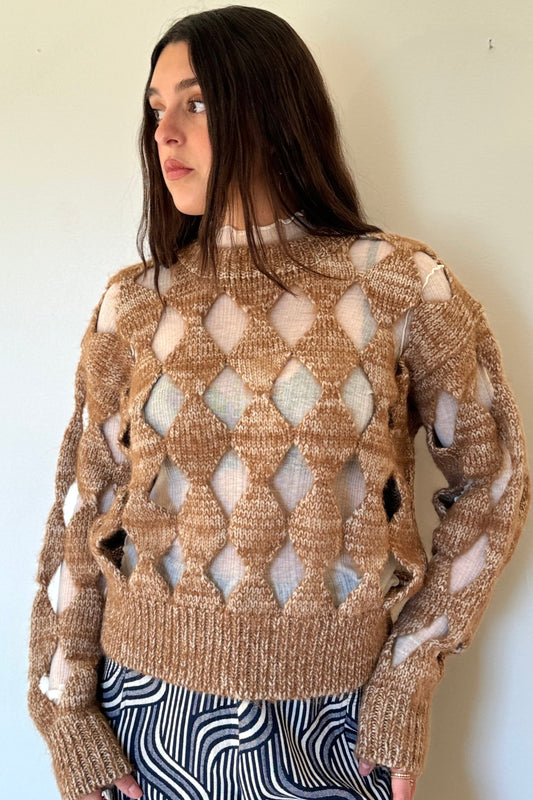 Degen Diamond Sweater - Camel