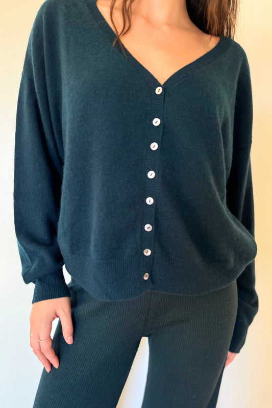 Crush Barbara Button Back Sweater - Pine