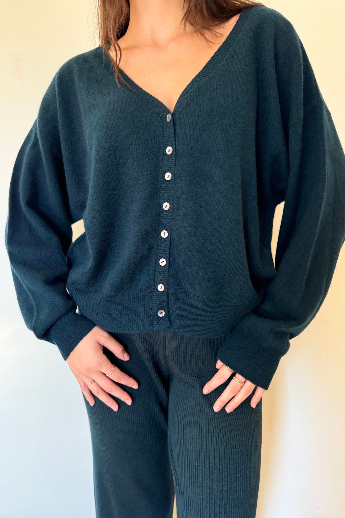 Crush Barbara Button Back Sweater - Pine