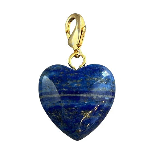 Semi-Precious Heart Charm - Lapis