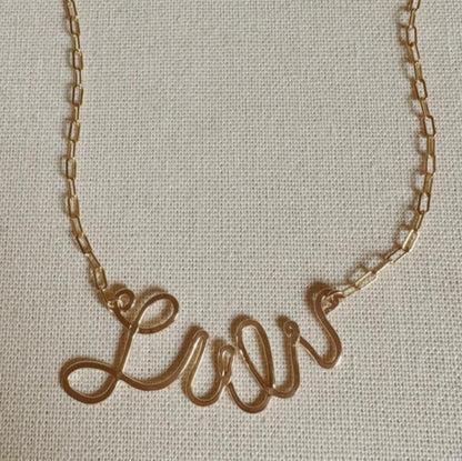 Custom Script Word Necklace