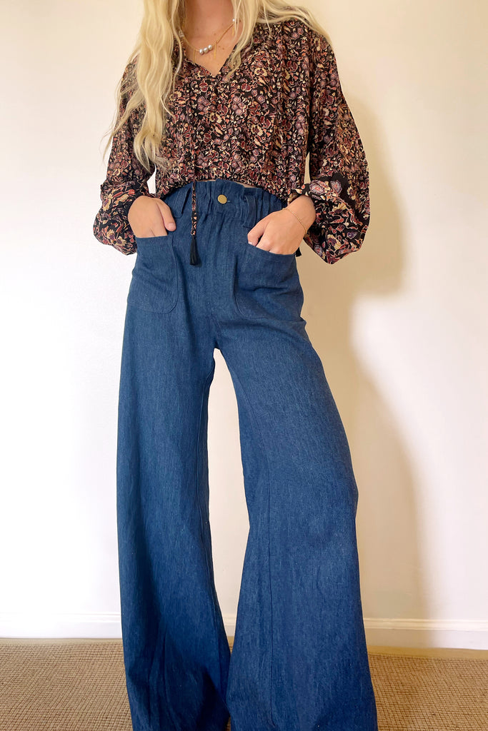 Emerson Fry Tulip Wide Leg - Indigo Hemp Organic