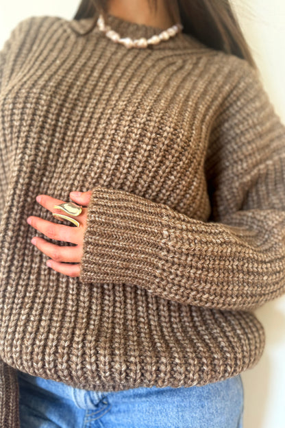 Atelier Delphine Alpaca Rib Sweater - Brown