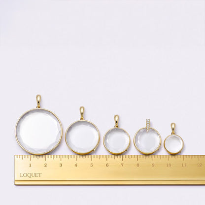 Loquet London- Mini Round Rolo Locket Necklace Set 18K