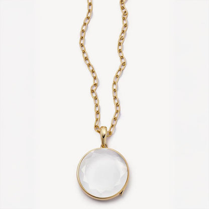 Loquet London- Large Round Oval Locket Necklace Set 18K