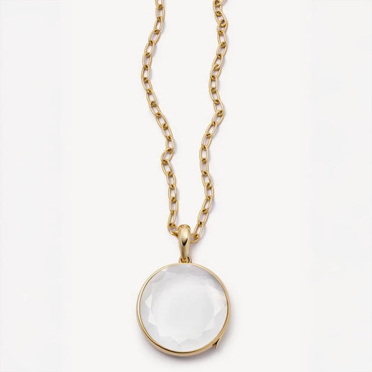 Loquet London- Large Round Oval Locket Necklace Set 18K