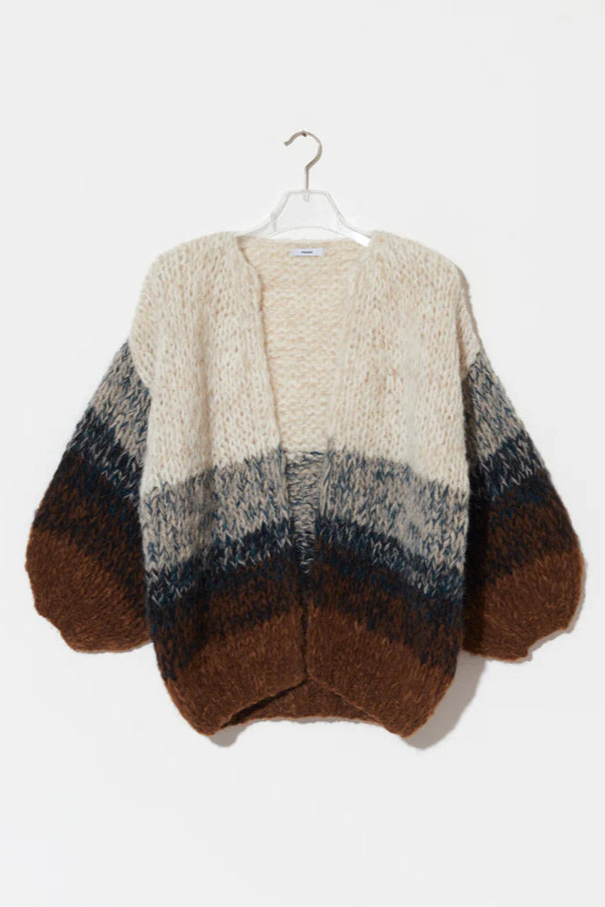 Maiami Alpaca Ombre Big Cardigan - Brown