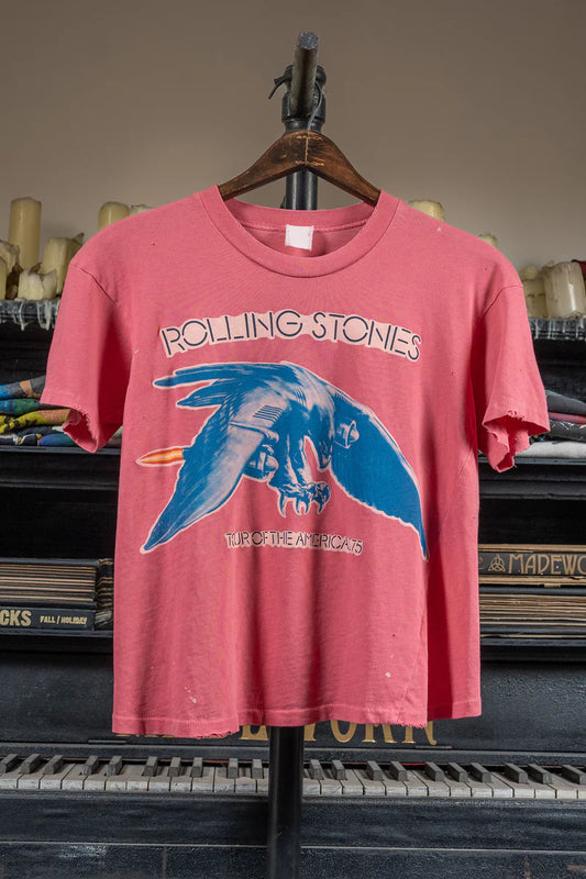 MadeWorn The Rolling Stones Crop Tee - Rose