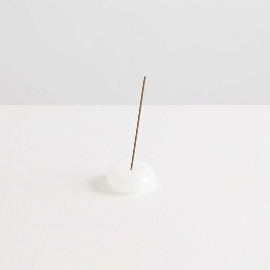 Glass Vessel Incense Holder - White