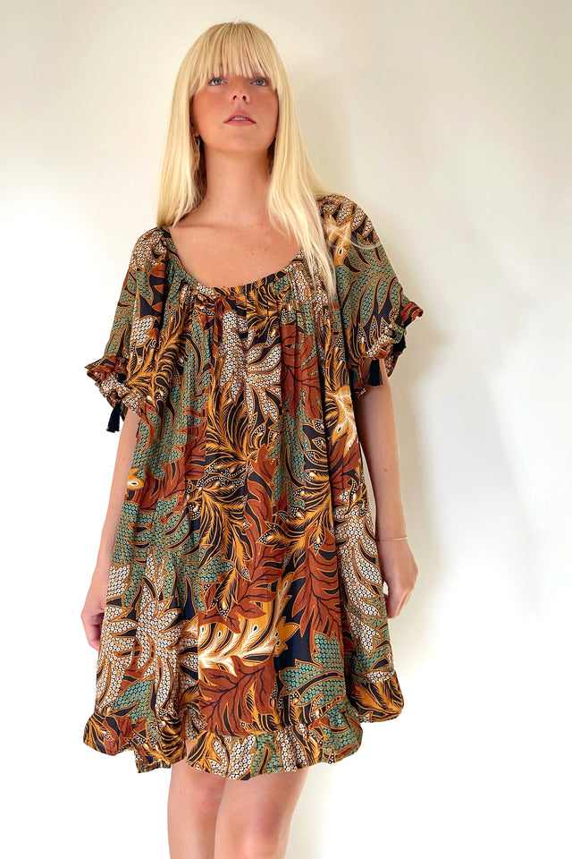 Natalie Martin Marina Dress- Moss Green Jungle Print