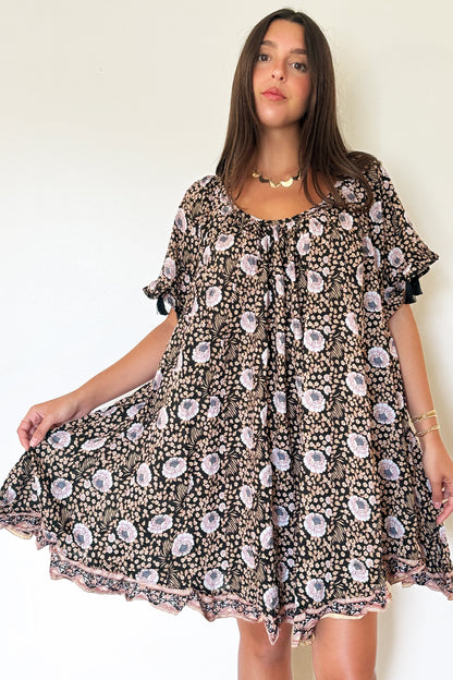 Natalie Martin Marina Dress-Vintage Flowers Sepia