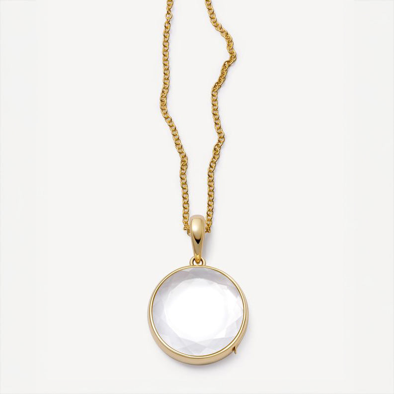 Loquet London- Midi Round Rolo Locket Necklace Set 18K