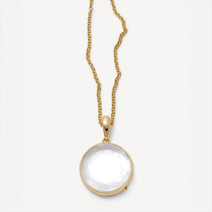 Loquet London- Midi Round Rolo Locket Necklace Set 18K