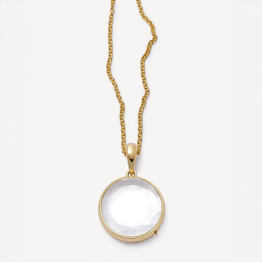 Loquet London- Midi Round Rolo Locket Necklace Set 18K