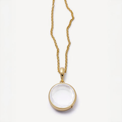 Loquet London- Mini Round Rolo Locket Necklace Set 18K