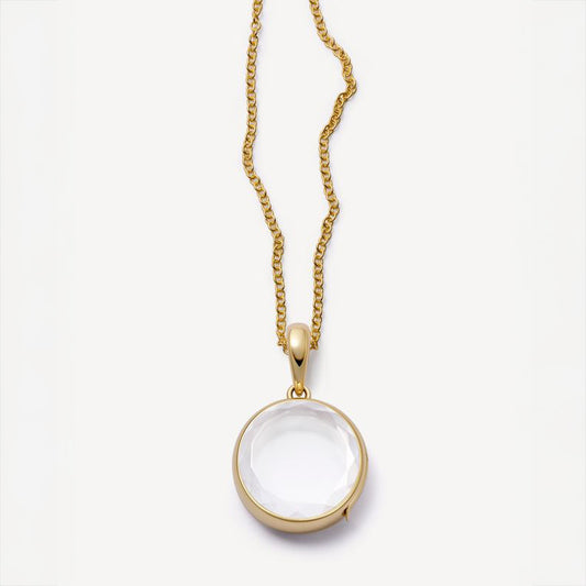 Loquet London- Mini Round Rolo Locket Necklace Set 18K