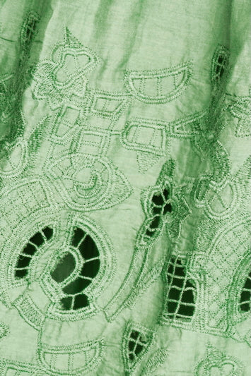 MIRTH Monaco Dress in Mint Embroidered Deco