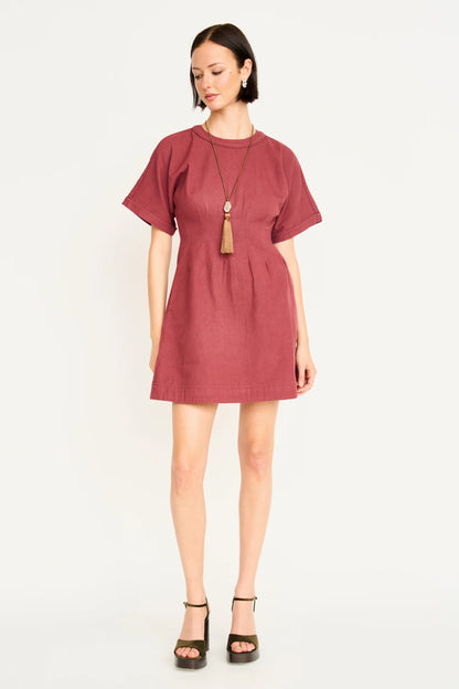 MIRTH - Wailea Canvas Short Dress in Dark Cerise