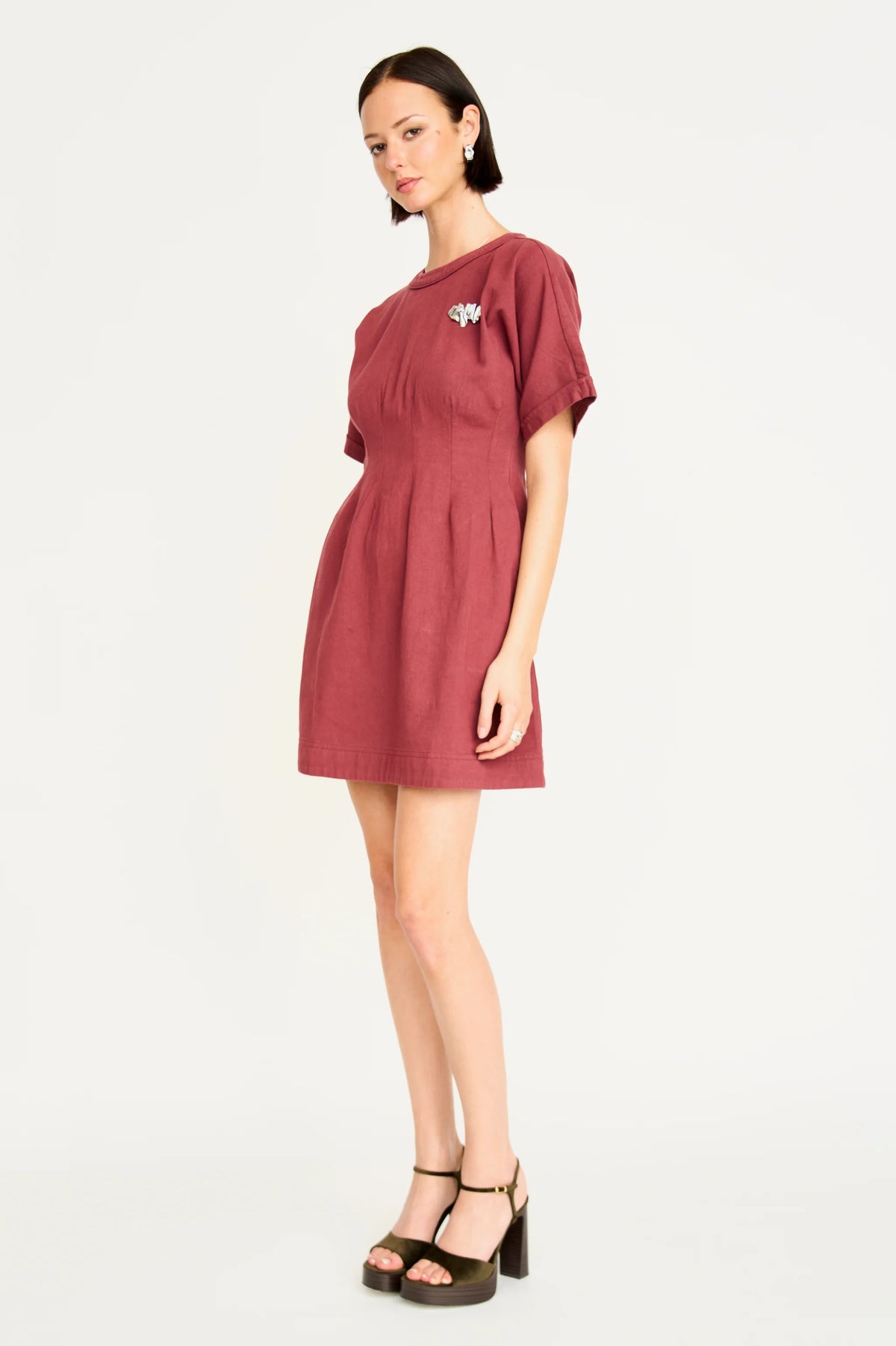 MIRTH - Wailea Canvas Short Dress in Dark Cerise