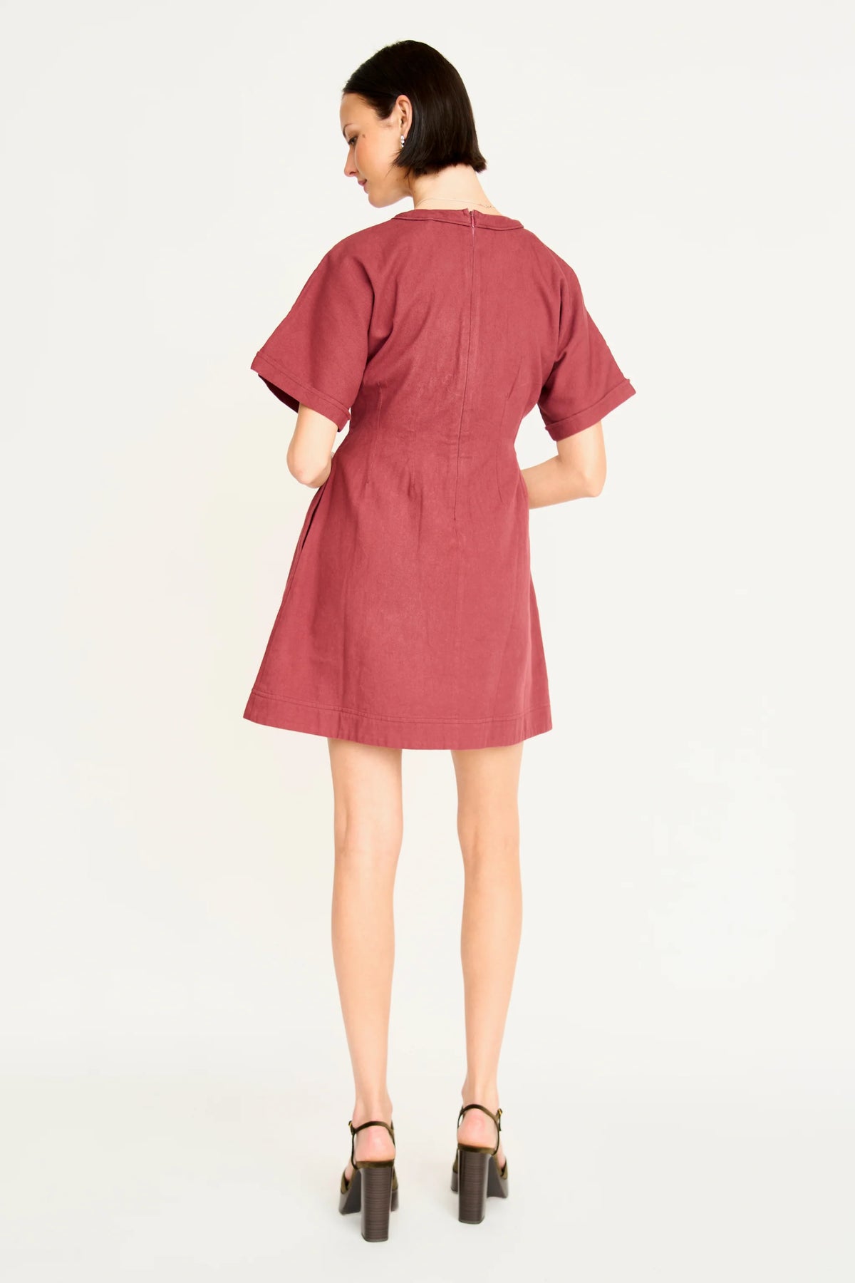 MIRTH - Wailea Canvas Short Dress in Dark Cerise