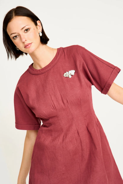 MIRTH - Wailea Canvas Short Dress in Dark Cerise