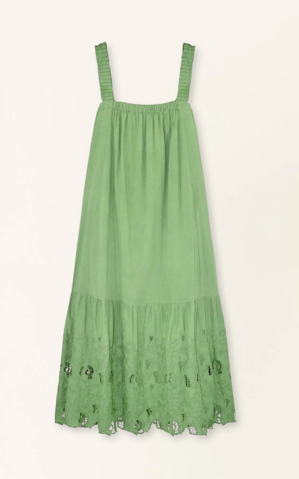 MIRTH Monaco Dress in Mint Embroidered Deco