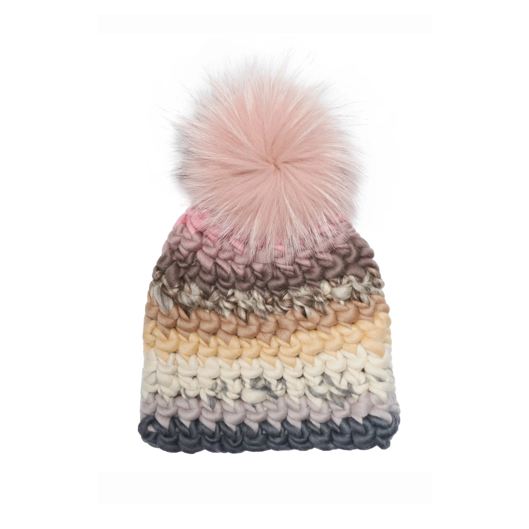 Mischa Lampert Soft Stripe Arctic Pink Beanie