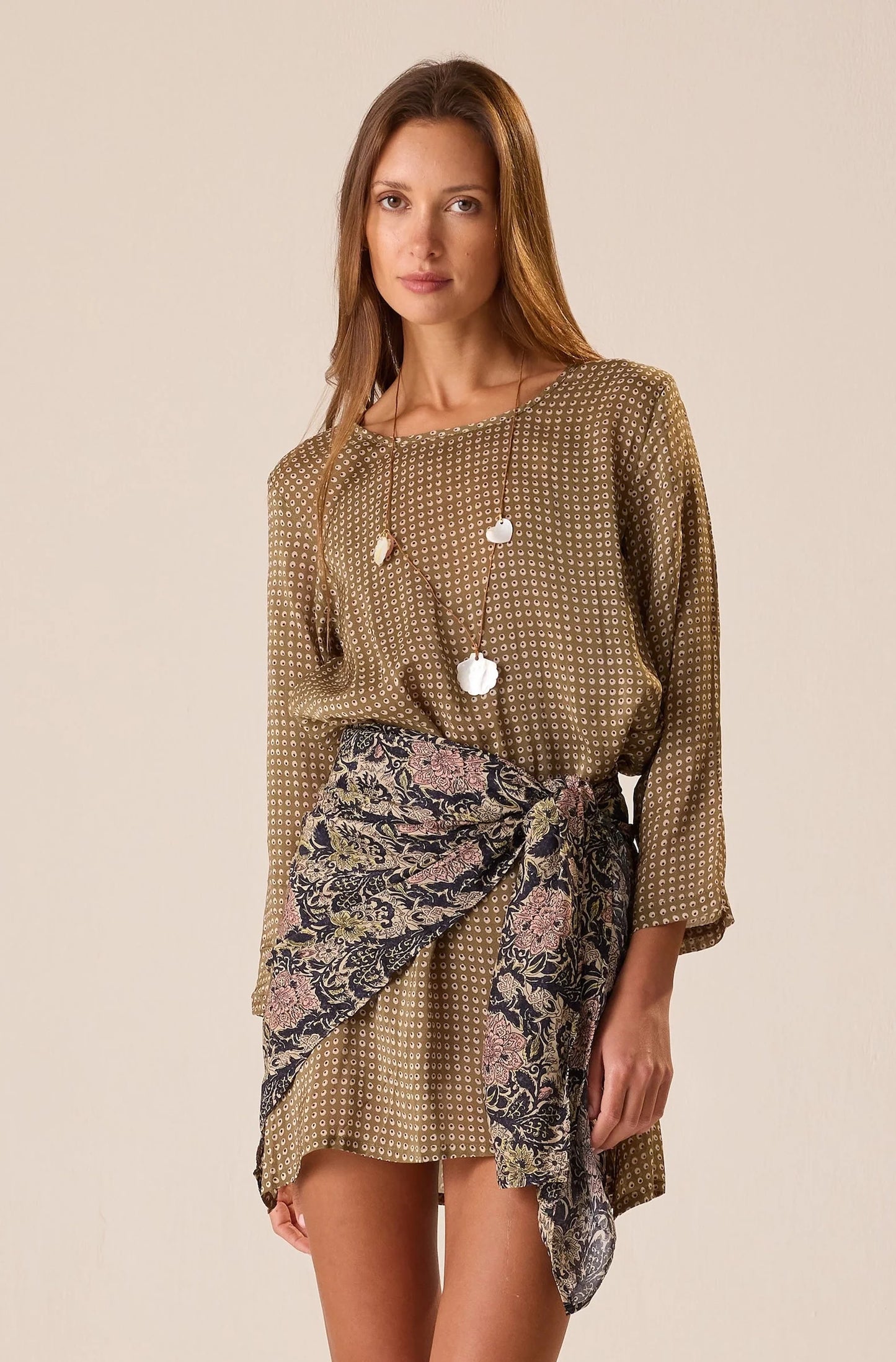 Natalie Martin - Large Square Scarf in Botanica Dusk