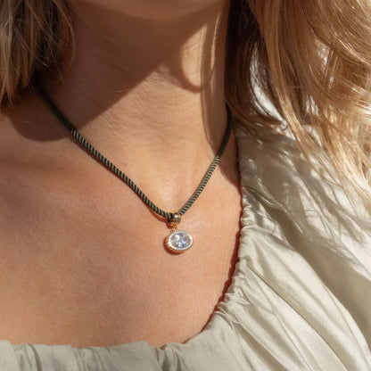 THATCH Coco Silk Cord Necklace - Moss