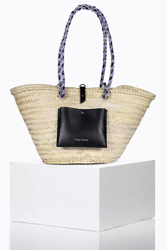 Craie Studio-Panier Holiday Basket Bag in Noir