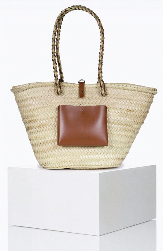 Craie Studio-Panier Holiday Basket Bag in Tan
