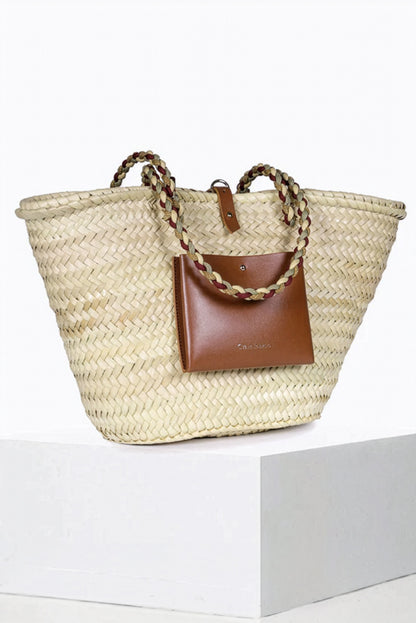 Craie Studio-Panier Holiday Basket Bag in Tan