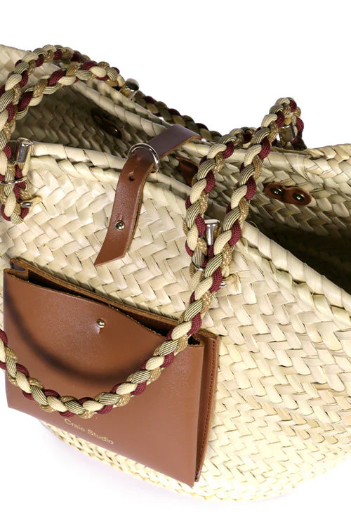 Craie Studio-Panier Holiday Basket Bag in Tan