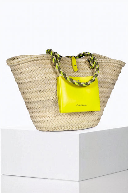 Craie Studio-Panier Holiday Basket Bag in Jaune