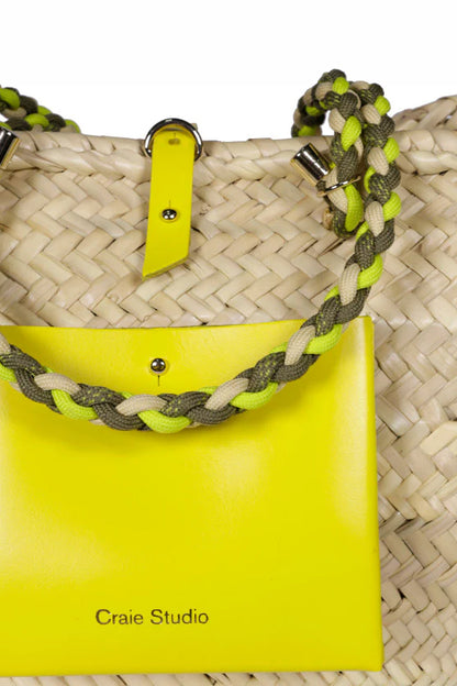 Craie Studio-Panier Holiday Basket Bag in Jaune