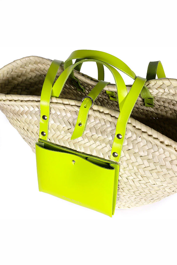 Craie Studio-Panier II Basket Bag in Lime