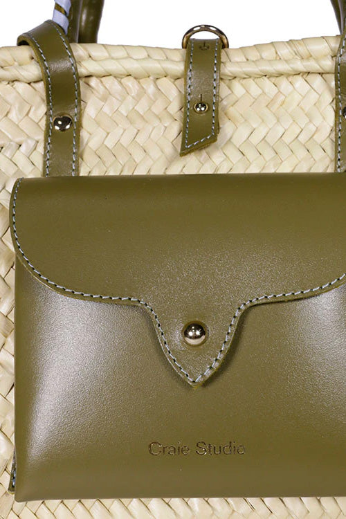 Craie Studio-Panier Monday Basket Bag in Khaki Air