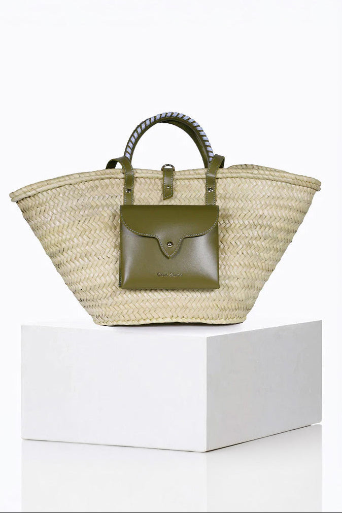 Craie Studio-Panier Monday Basket Bag in Khaki Air