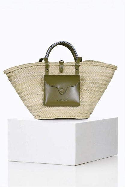 Craie Studio-Panier Monday Basket Bag in Khaki Air