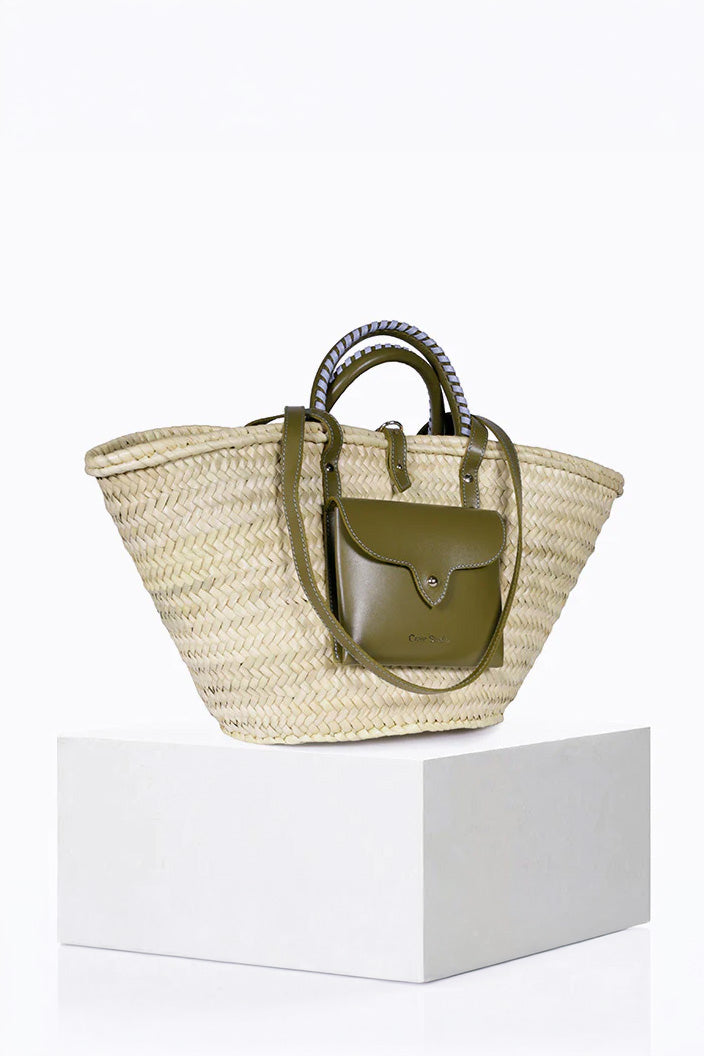 Craie Studio-Panier Monday Basket Bag in Khaki Air