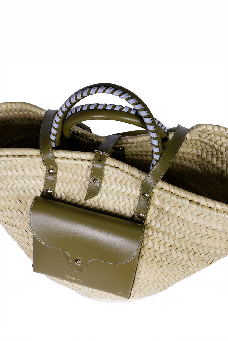 Craie Studio-Panier Monday Basket Bag in Khaki Air