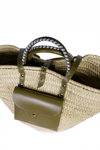 Craie Studio-Panier Monday Basket Bag in Khaki Air