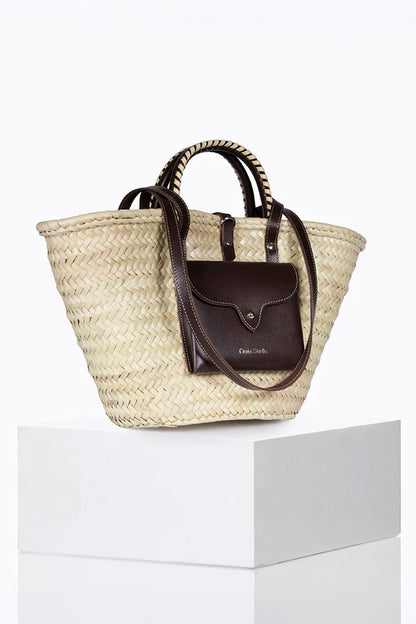 Craie Studio-Panier Monday Basket Bag in Noir Creme