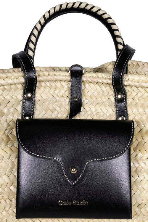 Craie Studio-Panier Monday Basket Bag in Noir Creme