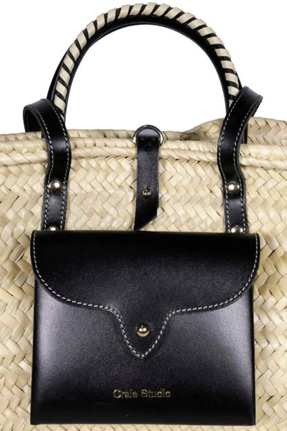 Craie Studio-Panier Monday Basket Bag in Noir Creme