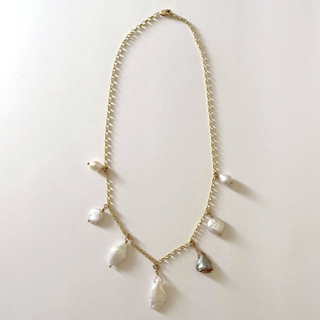 Mixed Pearl 7 Drop Necklace