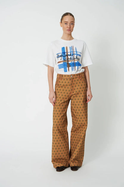 Stella Nova - Printed Canvas Pants in Simple Flowers