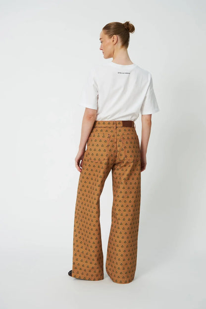 Stella Nova - Printed Canvas Pants in Simple Flowers