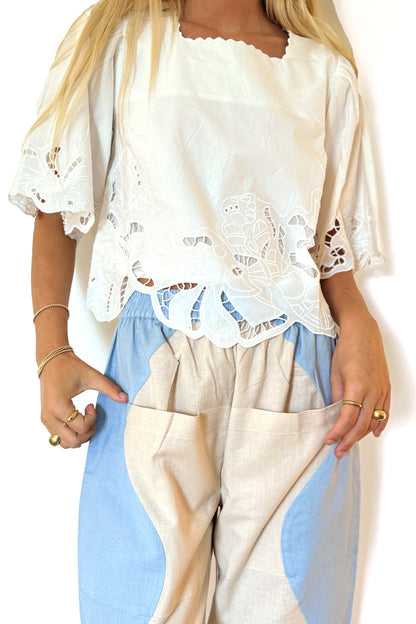 MIRTH Provence Cutwork Top - White