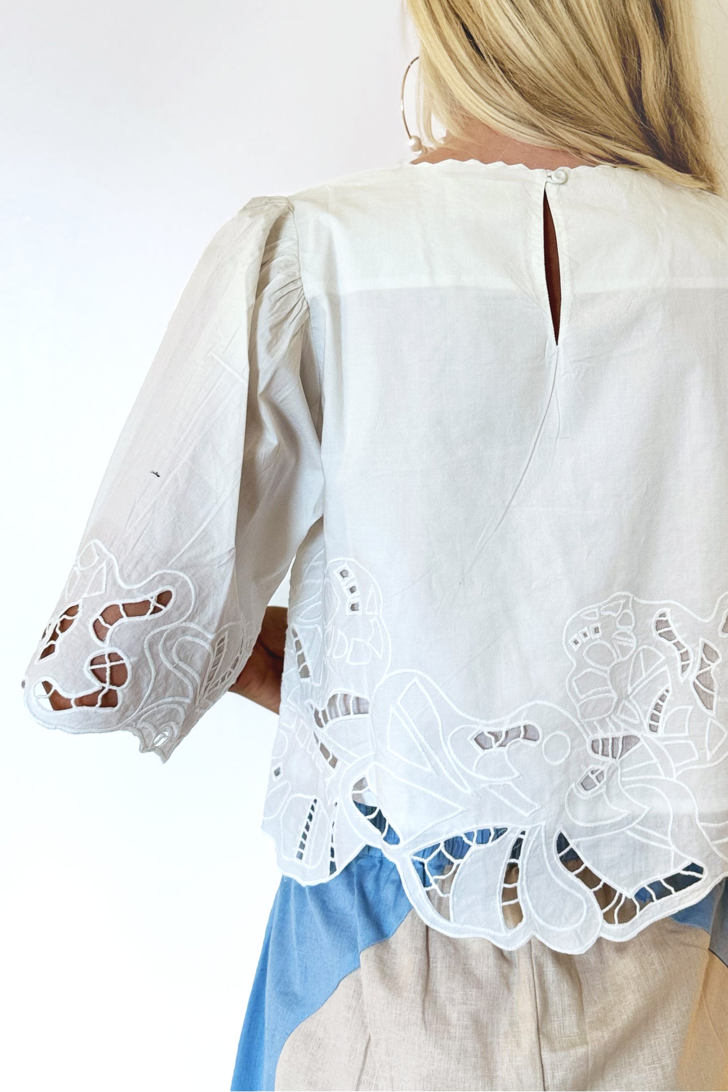 MIRTH Provence Cutwork Top - White